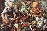 Joachim Beuckelaer Market Woman with Fruit, Vegetables and Poultry painting